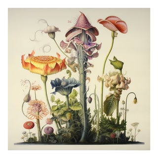 20' X 20' 'Flowers' Botanical Print, 'Hortus Floridus' Style, Unframed For Sale