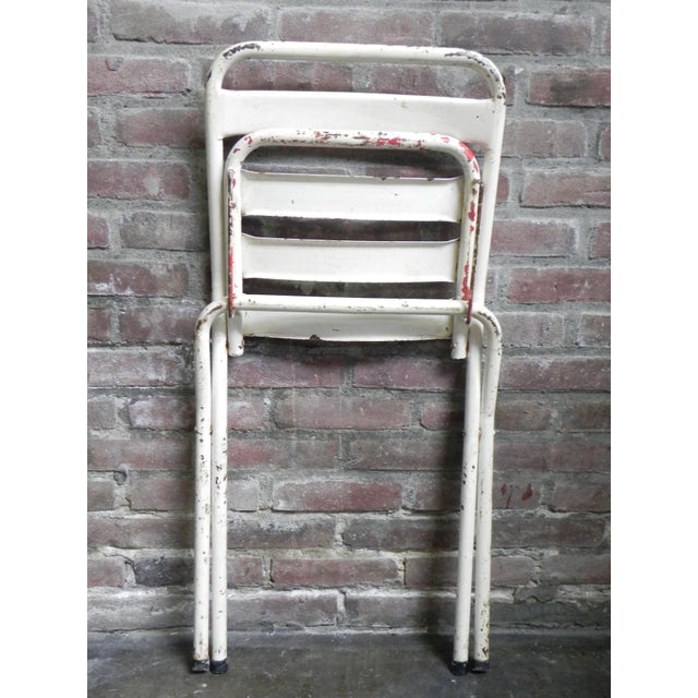White Vintage Industrial Steel Folding Chair, 1950s For Sale - Image 8 of 14