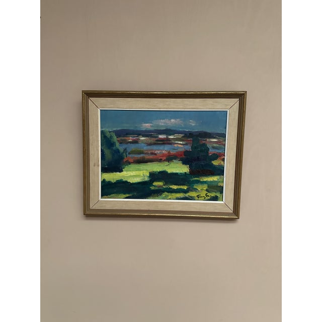 Frans Lundberg, Landscape, 1960s, Oil Painting on Canvas, Framed For Sale - Image 6 of 18