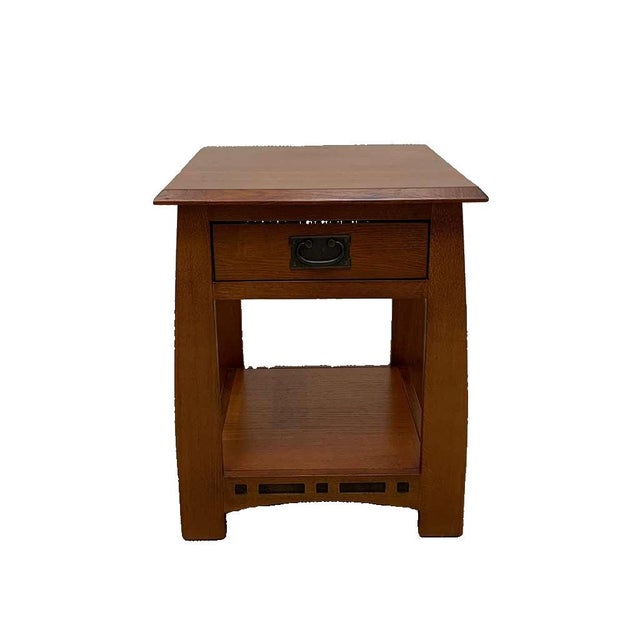 Mission Oak 1 Drawer Inlay End Table - Model A24 Bring timeless Mission style to your home with our expertly crafted Oak 1...