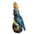 Large Mid 20th Century Ceramic Parrot Bird Sculpture in Blue and Orange Polychrome Majolica For Sale In Oklahoma City - Image 6 of 7