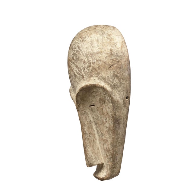 Vintage African Fang Elongated Face Wooden Mask Gabon 19" H For Sale - Image 4 of 5
