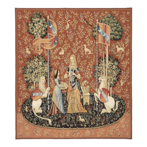 La Dame a La Licorne 'L'Odorat' (Lady With the Unicorn - The Smell) Tapestry - 177 X 157 Cm (5'10" X 5'2") - Requires Rod Size 4