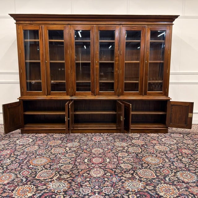 Large English Bookcase with Glass Doors For Sale - Image 17 of 18