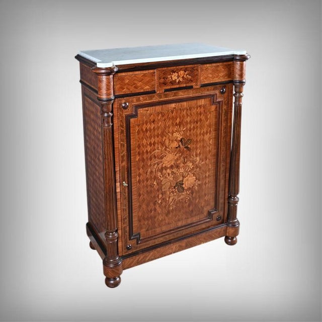 This Napoleon III period console table is an exceptional piece, crafted with remarkable care in the tradition of 19th-...