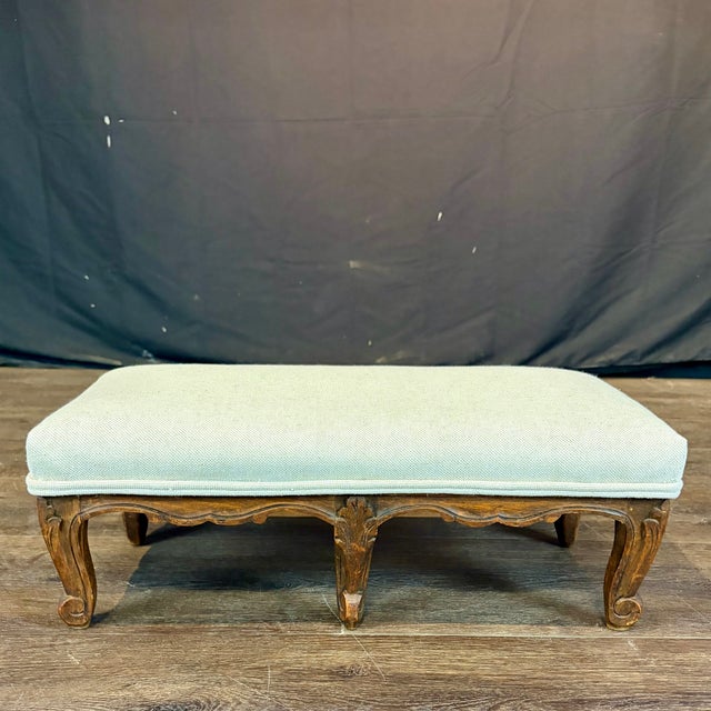 French French Louis XV Petite Carved Walnut Footstool or Footrest For Sale - Image 3 of 9