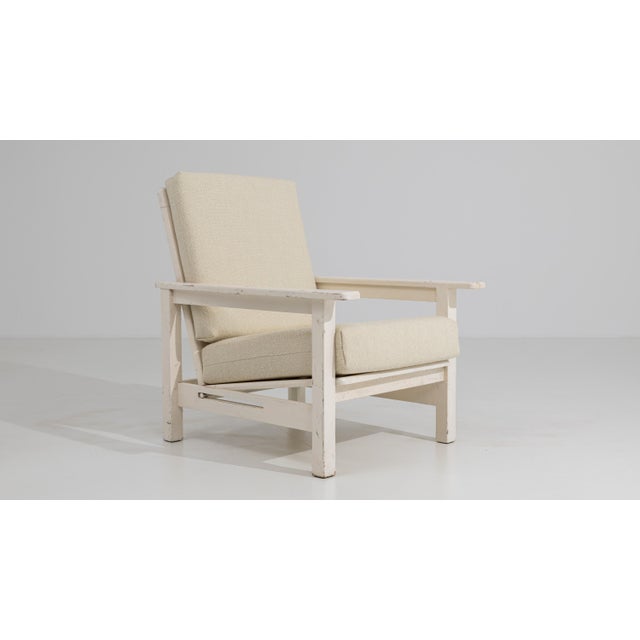 White Patinated Reclining Lounge Armchair For Sale - Image 16 of 18