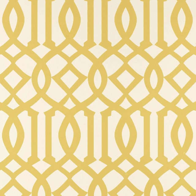 Contemporary Schumacher Imperial Trellis Wallpaper in Citrine For Sale - Image 3 of 3