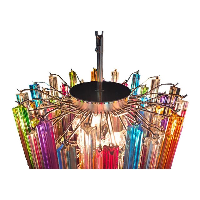 Italian Multicolored Prism Arlecchino Chandelier, Murano, 1970s For Sale - Image 10 of 18