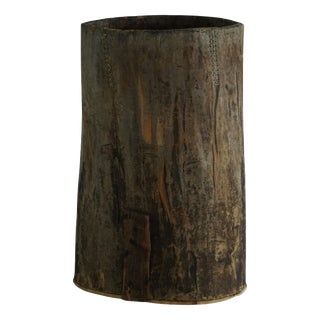 Large Antique Rustic Wooden Vessel, 1890s For Sale