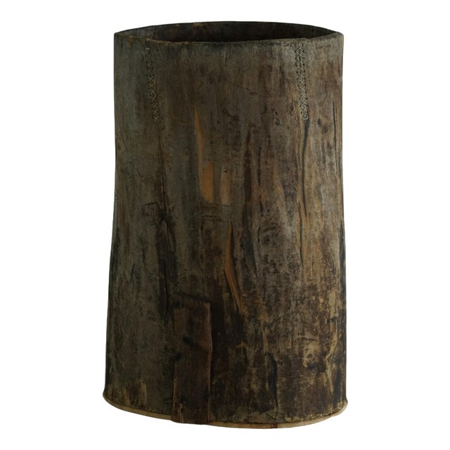 Large Antique Rustic Wooden Vessel, 1890s For Sale