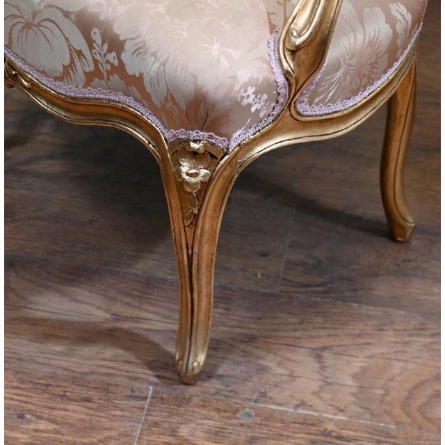 Cream Louis XV French Gilt Armchairs, Set of 2 For Sale - Image 8 of 9