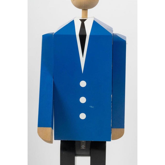 Painted Wood Sculpture of a Bobby with Movable Feet, Arms and Head, 20th Century For Sale - Image 3 of 7