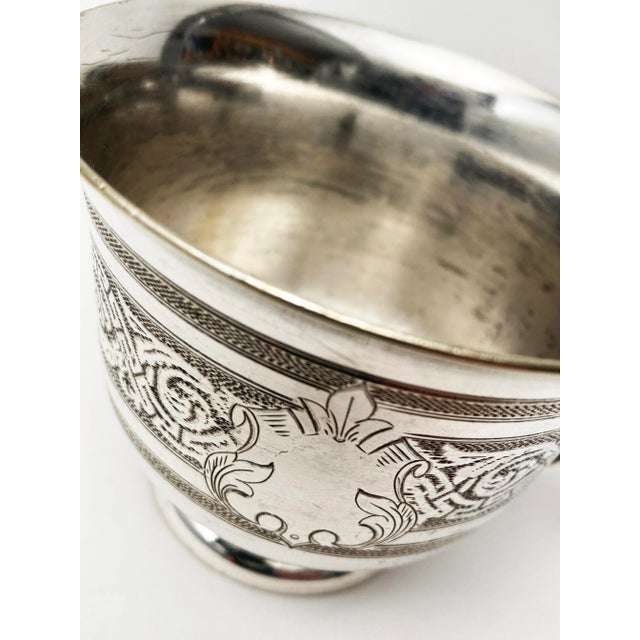 Late 19th Century Victorian Era Silver Plate Fancy Tea-Cup For Sale - Image 9 of 12