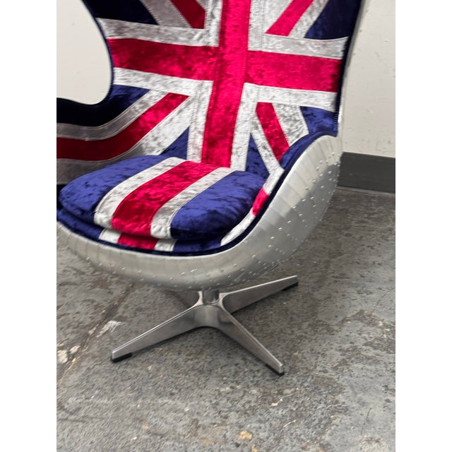 Acme Furniture Brancaster Union Jack Egg Chair For Sale - Image 9 of 12