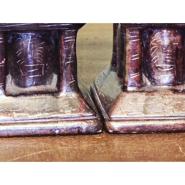 Wine Vintage Hand‑Carved Wooden Foo Dogs – Guardian Lion Pair For Sale - Image 8 of 12