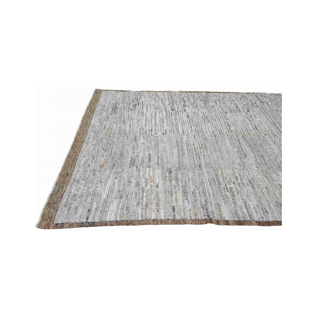 1960s Natural & Grey Modern Wool Rug For Sale - Image 5 of 7