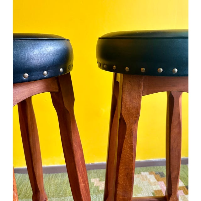 Mid-Century Modern MCM Danish Bar Stools For Sale - Image 3 of 8