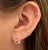 2020s 14k White Gold Swirl Earrings With Round Bezel Set Diamonds, Pair For Sale - Image 5 of 7
