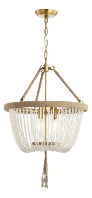 Cydney 3-Light 18.5" Pendant in White Rope/Natural