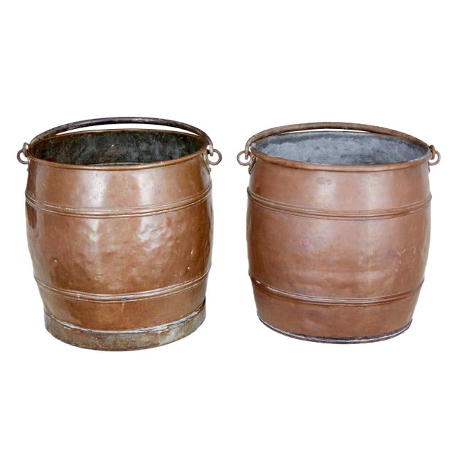 19th Century Copper Buckets, Set of 2 For Sale