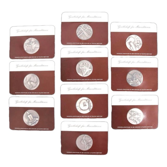 The Ten Commandments Silver Medallion Set by Salvador Dali For Sale