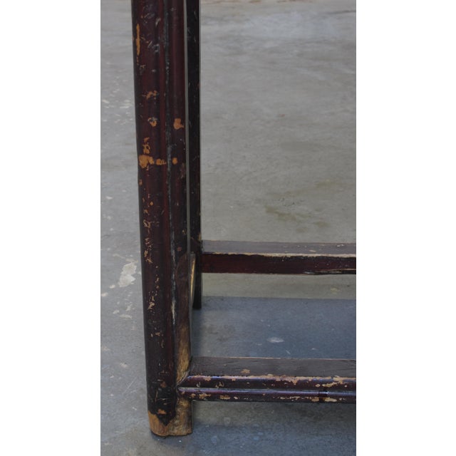 Wood 19th Century Chinese Elm Pedestal Table For Sale - Image 7 of 8
