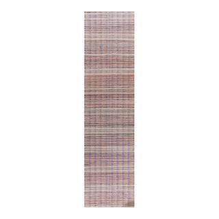 Beautiful Multicolor Ground With Stripe Pattern Antique American Shaker Rag Rug For Sale