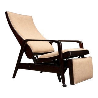 Reclining Sun Chaise Lounge in Hardwood and Ultrasuede by Walter Gerdau, Brazil, 1940s - Lot 82A For Sale