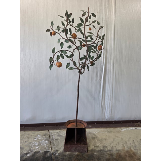 From my in-laws estate is this unique Vintage Mid Century Italian Tole Citrus Tree handcrafted in metal with hand...