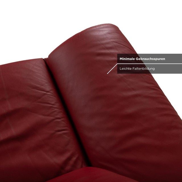 Leather Armchair in Red with Manual Function by Koinor Rossini For Sale - Image 10 of 17