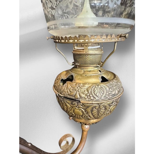 Late 19th Century Victorian Chandelier With Painted Shades For Sale - Image 15 of 18