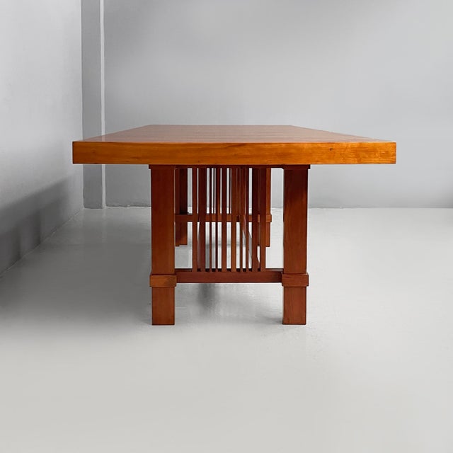 Mid-Century Modern Mid-Century Modern Italian Wood 608 Taliesin 2 Dining Table by Frank Lloyd Wright for Cassina, 1980s For Sale - Image 3 of 16