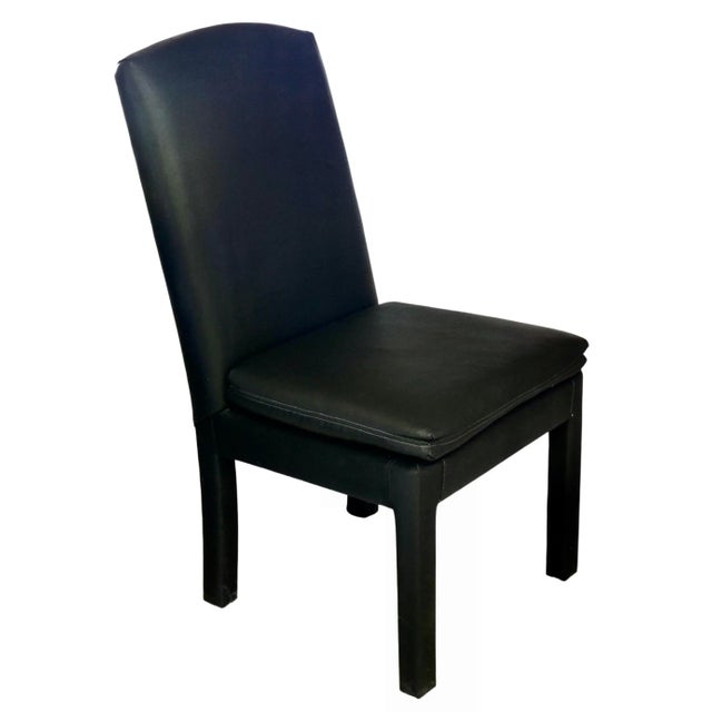 Upholstered Black Dining Chairs - Set of 8 For Sale - Image 4 of 8