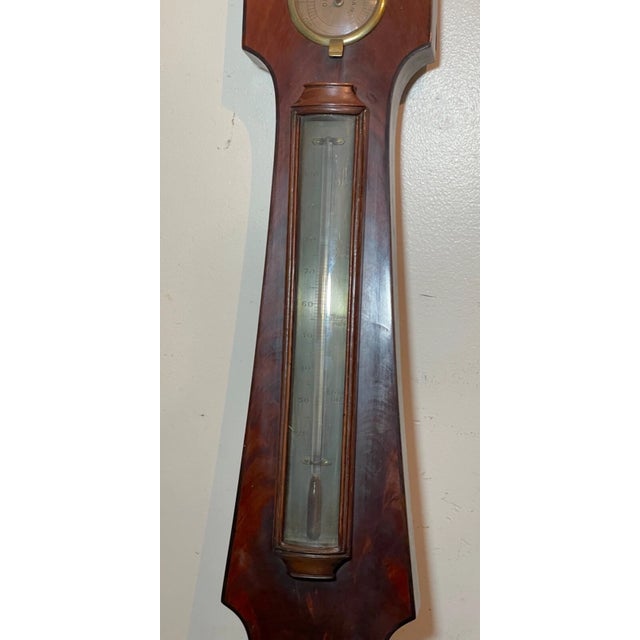 Large Antique 19th Century A. Gatty Mahogany Banjo Barometer Weather Instrument For Sale - Image 10 of 17