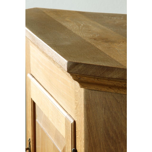 Mid-Century Modern Brutalist Light Oak Corner Cabinet in the style of Kjærnulf, 1960s For Sale - Image 15 of 17