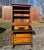 1850s Antique 2 Piece Cherry Curly Maple Slant Front Secretary Desk With Bookcase Top For Sale - Image 4 of 18