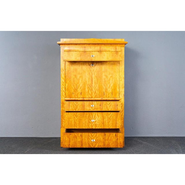 Wood Biedermeier Birch & Elm Secretary For Sale - Image 7 of 18
