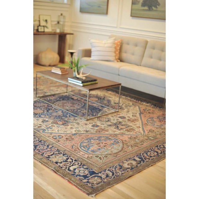 Name: Vivian Size: 8.4 x 11.4 Age: Antique Pile: Low. Great condition for age. Has one area on the fringe that is worn in...