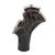 Vintage Italian Black Swirl Ruffled Large Glass Vase For Sale - Image 4 of 8