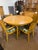 Wood Heywood Wakefield Round Dining Table and 6 Chairs For Sale - Image 7 of 7