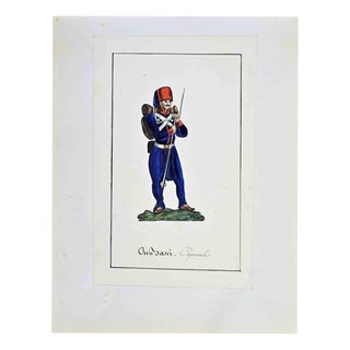 Jean-Baptiste Barla, Onbasci, 1840, Ink & Watercolor on Paper For Sale