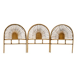 Headboards in Bamboo and Rattan, 1960s, Set of 3 For Sale