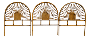 Headboards in Bamboo and Rattan, 1960s, Set of 3