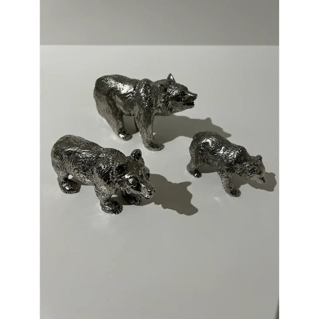 Set of 3 Pewter Bears by Cipolla Pewter, Made in Italy From Gorsuch in Aspen For Sale - Image 4 of 10