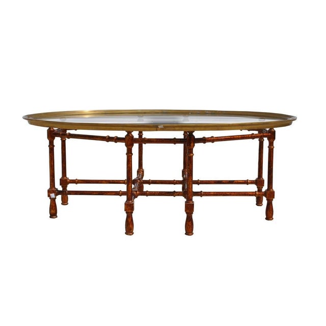 Vintage Midcentury Baker Faux Bamboo Brass Coffee Table ...