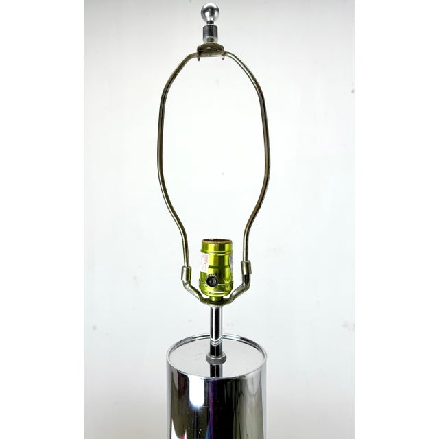 Mid Century Modern Attributed to Sonneman Chrome Cylinder Table Lamp For Sale - Image 9 of 12