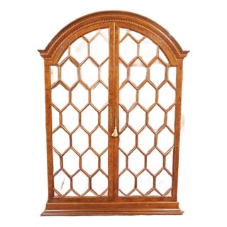 Francesco Molon V23 Italian Burl Wood Beveled Glass Display Cabinet For Sale