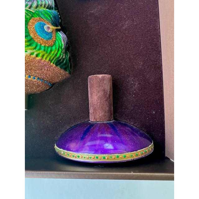 Purple Jay Strongwater Peacock Tree Topper in Original Box For Sale - Image 8 of 9