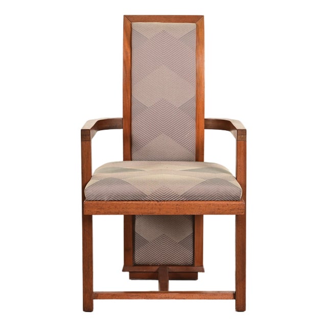 Frank Lloyd Wright for Heritage Henredon Taliesin High Back Armchair, 1950s For Sale